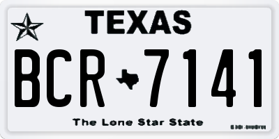 TX license plate BCR7141