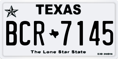TX license plate BCR7145