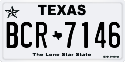 TX license plate BCR7146