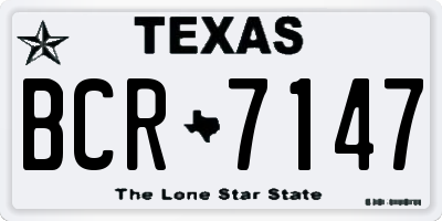 TX license plate BCR7147