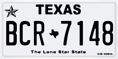 TX license plate BCR7148