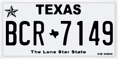 TX license plate BCR7149