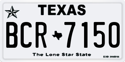 TX license plate BCR7150