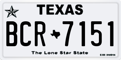 TX license plate BCR7151