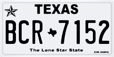 TX license plate BCR7152