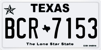 TX license plate BCR7153