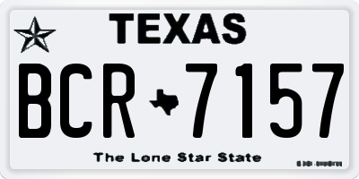TX license plate BCR7157