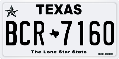 TX license plate BCR7160