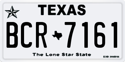 TX license plate BCR7161