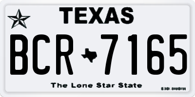 TX license plate BCR7165