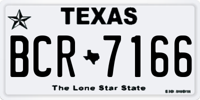 TX license plate BCR7166