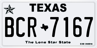 TX license plate BCR7167