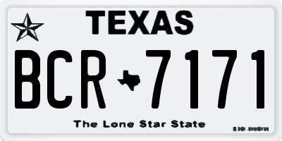 TX license plate BCR7171