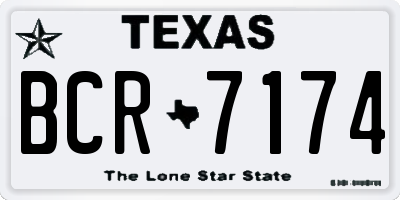 TX license plate BCR7174