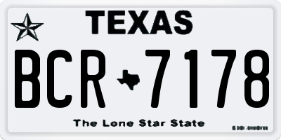 TX license plate BCR7178