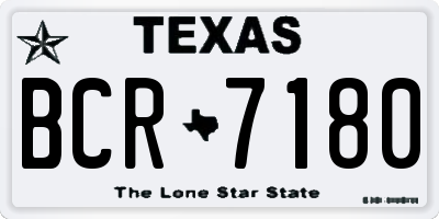 TX license plate BCR7180
