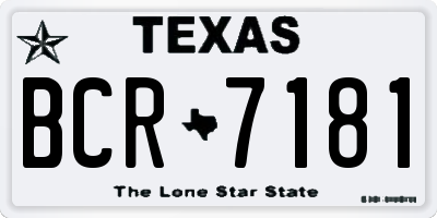 TX license plate BCR7181