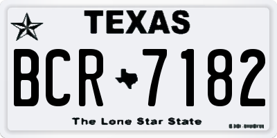 TX license plate BCR7182