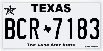 TX license plate BCR7183
