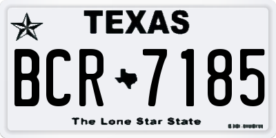 TX license plate BCR7185