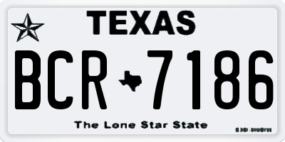 TX license plate BCR7186