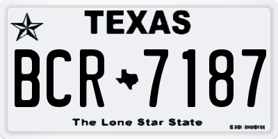TX license plate BCR7187