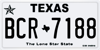 TX license plate BCR7188