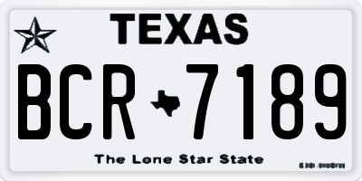 TX license plate BCR7189