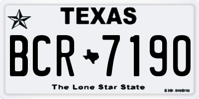 TX license plate BCR7190
