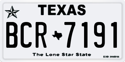 TX license plate BCR7191