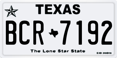 TX license plate BCR7192