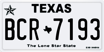 TX license plate BCR7193