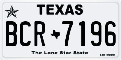 TX license plate BCR7196