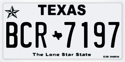 TX license plate BCR7197