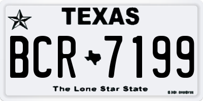 TX license plate BCR7199