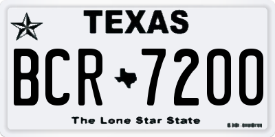 TX license plate BCR7200
