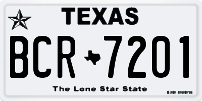 TX license plate BCR7201