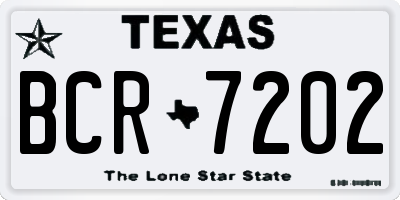 TX license plate BCR7202