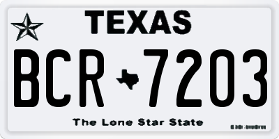 TX license plate BCR7203
