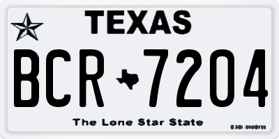 TX license plate BCR7204
