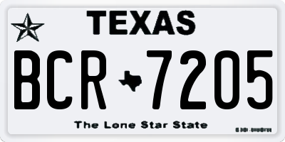 TX license plate BCR7205
