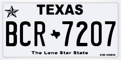 TX license plate BCR7207