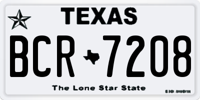 TX license plate BCR7208