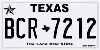 TX license plate BCR7212