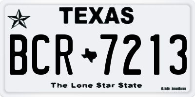 TX license plate BCR7213