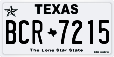 TX license plate BCR7215