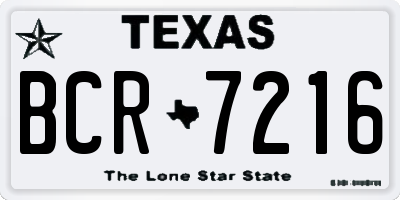 TX license plate BCR7216