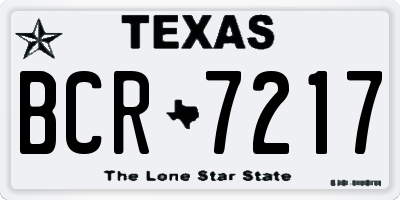 TX license plate BCR7217