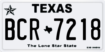 TX license plate BCR7218