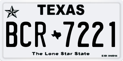 TX license plate BCR7221